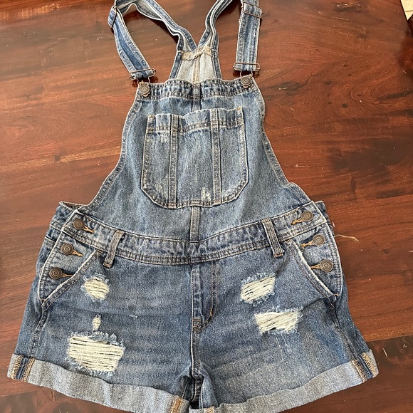Aeropostale Denim - Aeropostale Denim Distressed Overall Shorts Size M